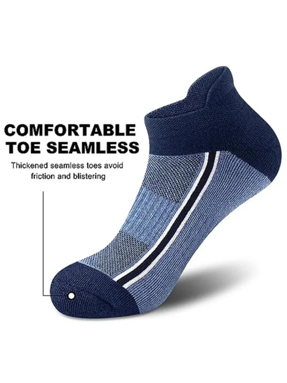 5 Pairs Men's Running Athletic Ankle Socks Thick Cushioned Low Cut Socks